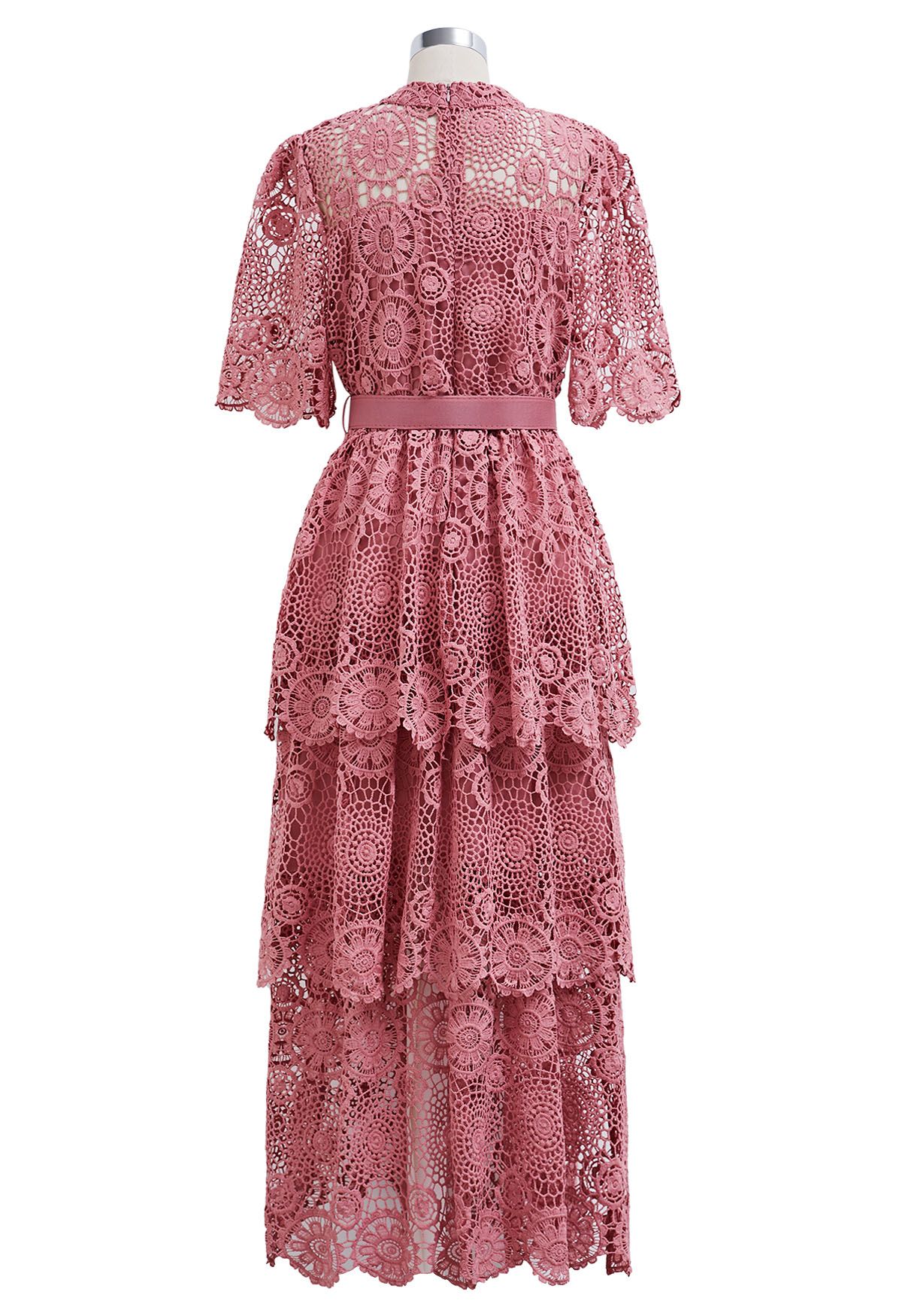 Lace belted pink dress Zimmerman inspired